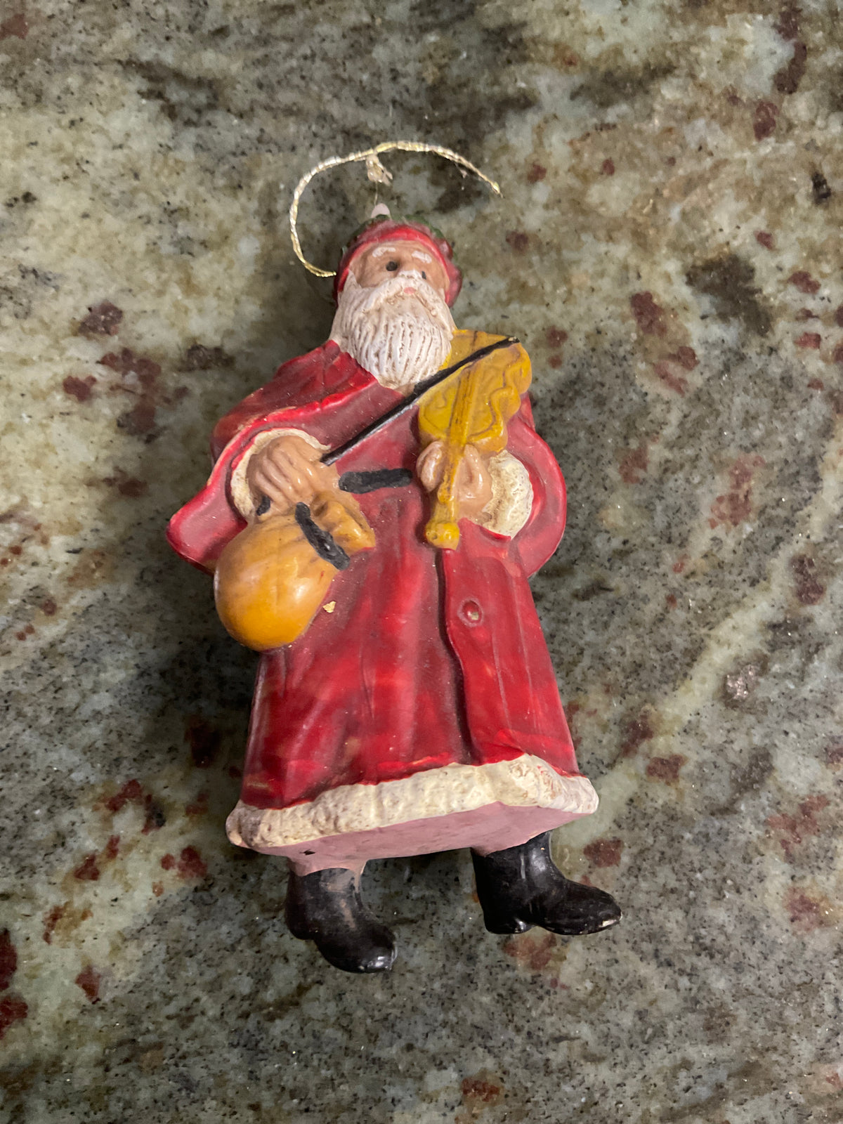 Vintage Plastic Santa Ornament