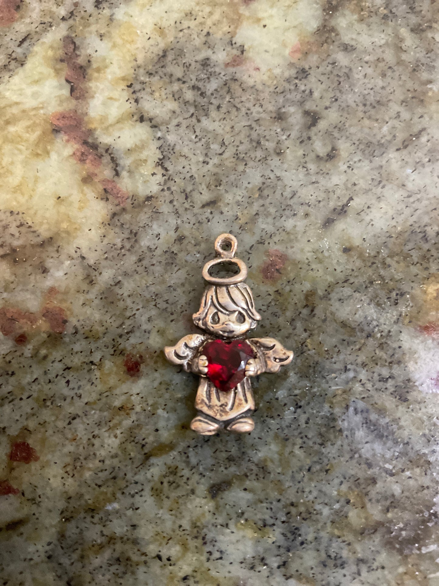 Precious Moments Angel/Red Heart Gemstone