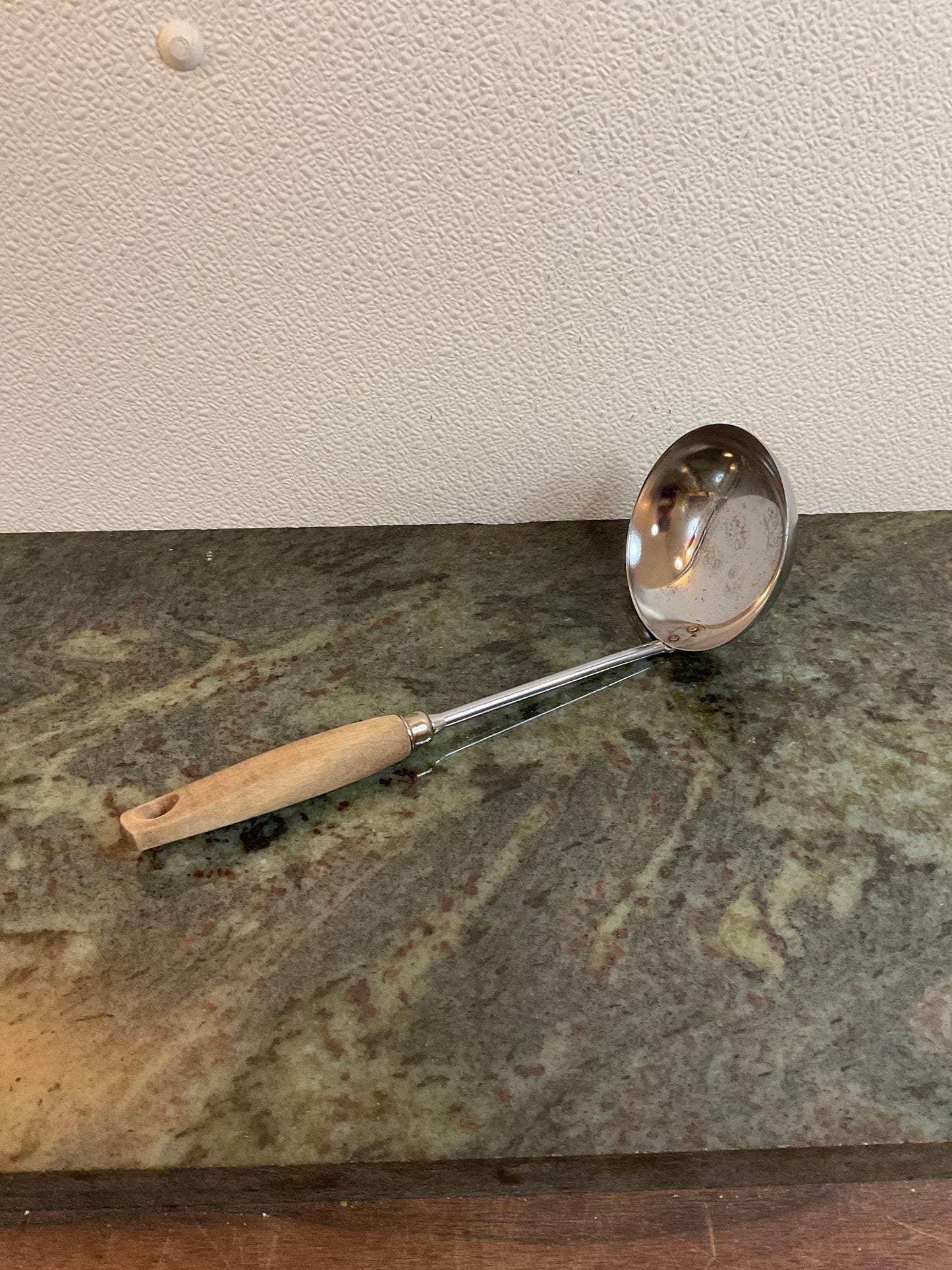 Vintage Metal Ladle With Wood Handle