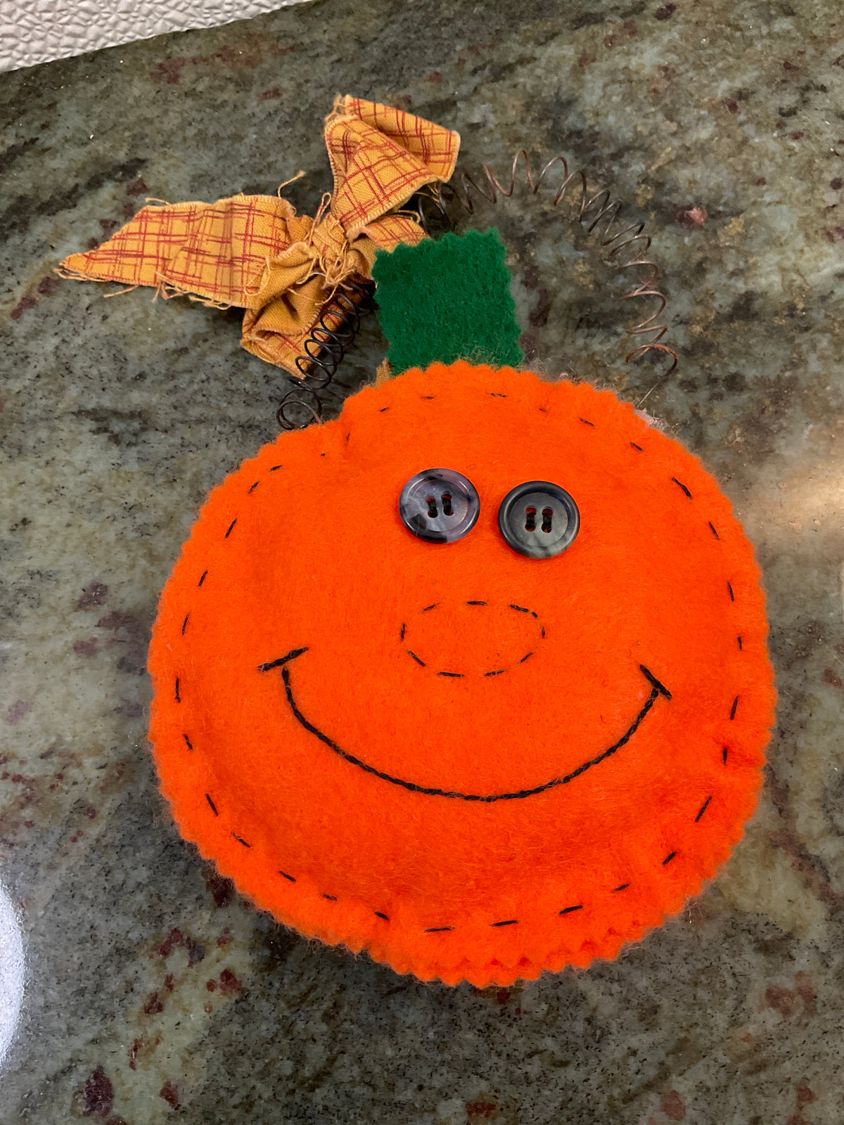 Handmade Felt/Wire Pumpkin Decoration