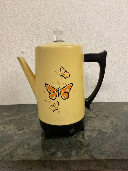 Vintage West Bend Butterflies Percolator