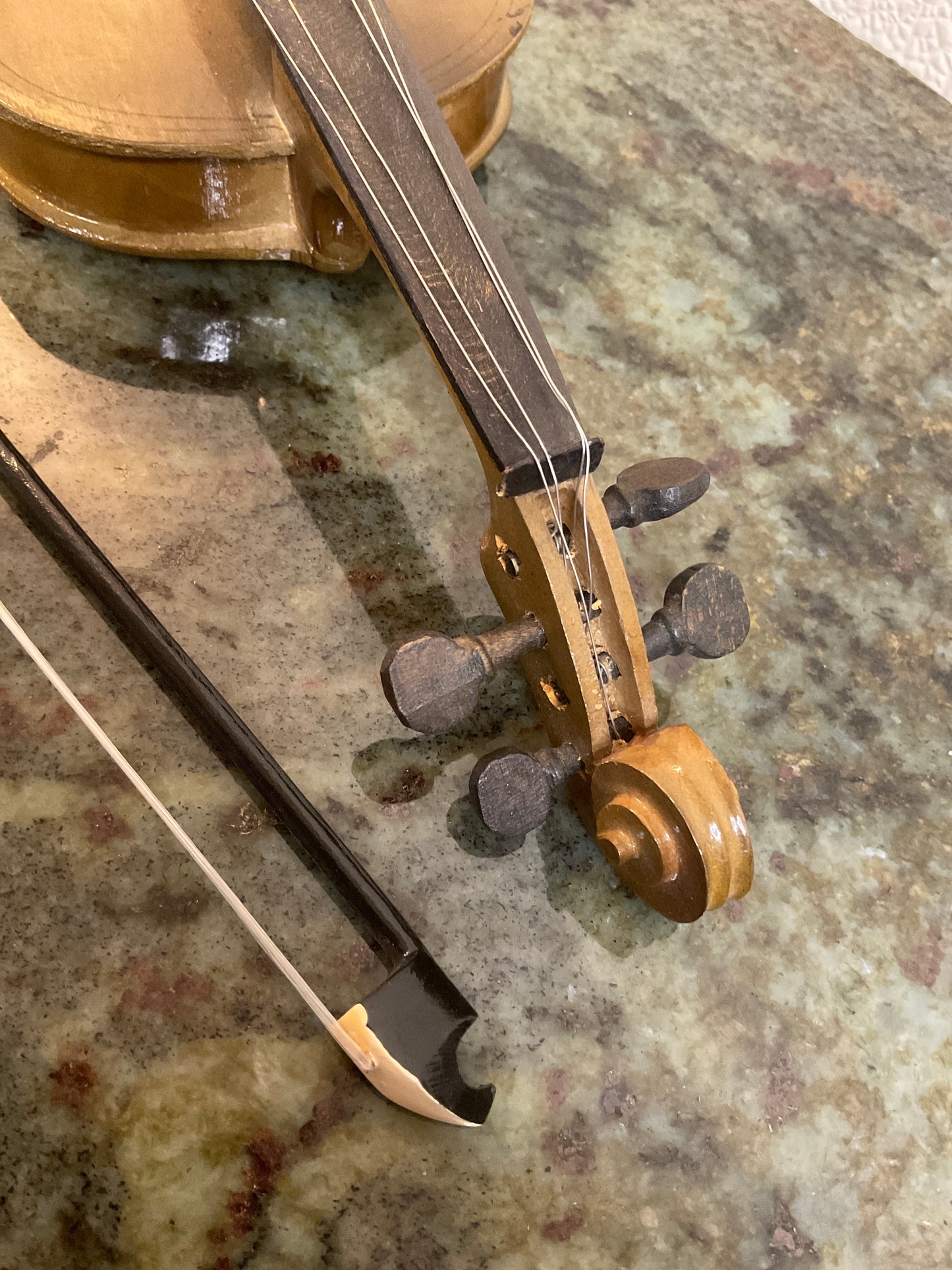 12” Wood Violin With Case & Bow