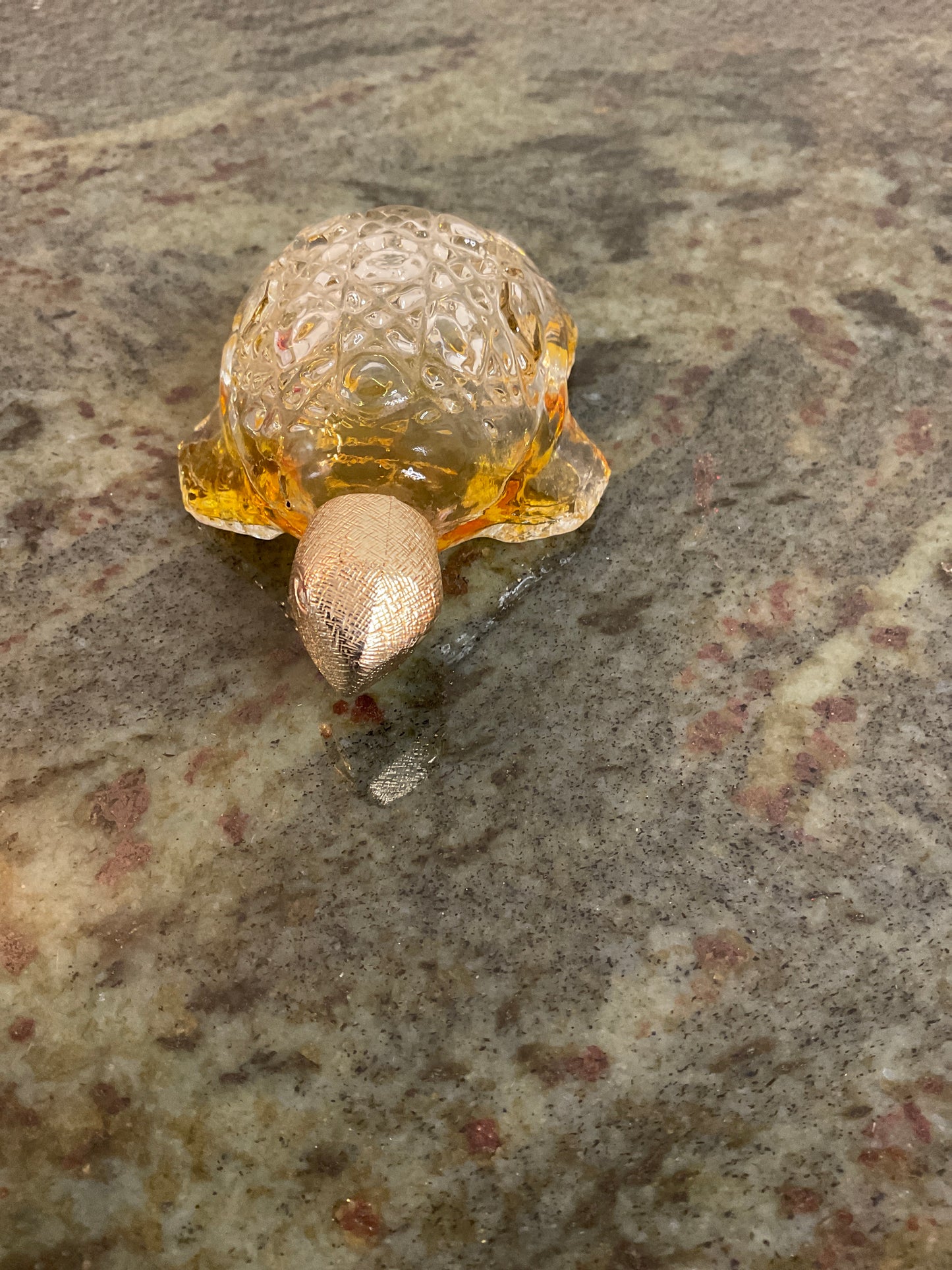 Vintage Avon Turtle Decanter with Gold Head