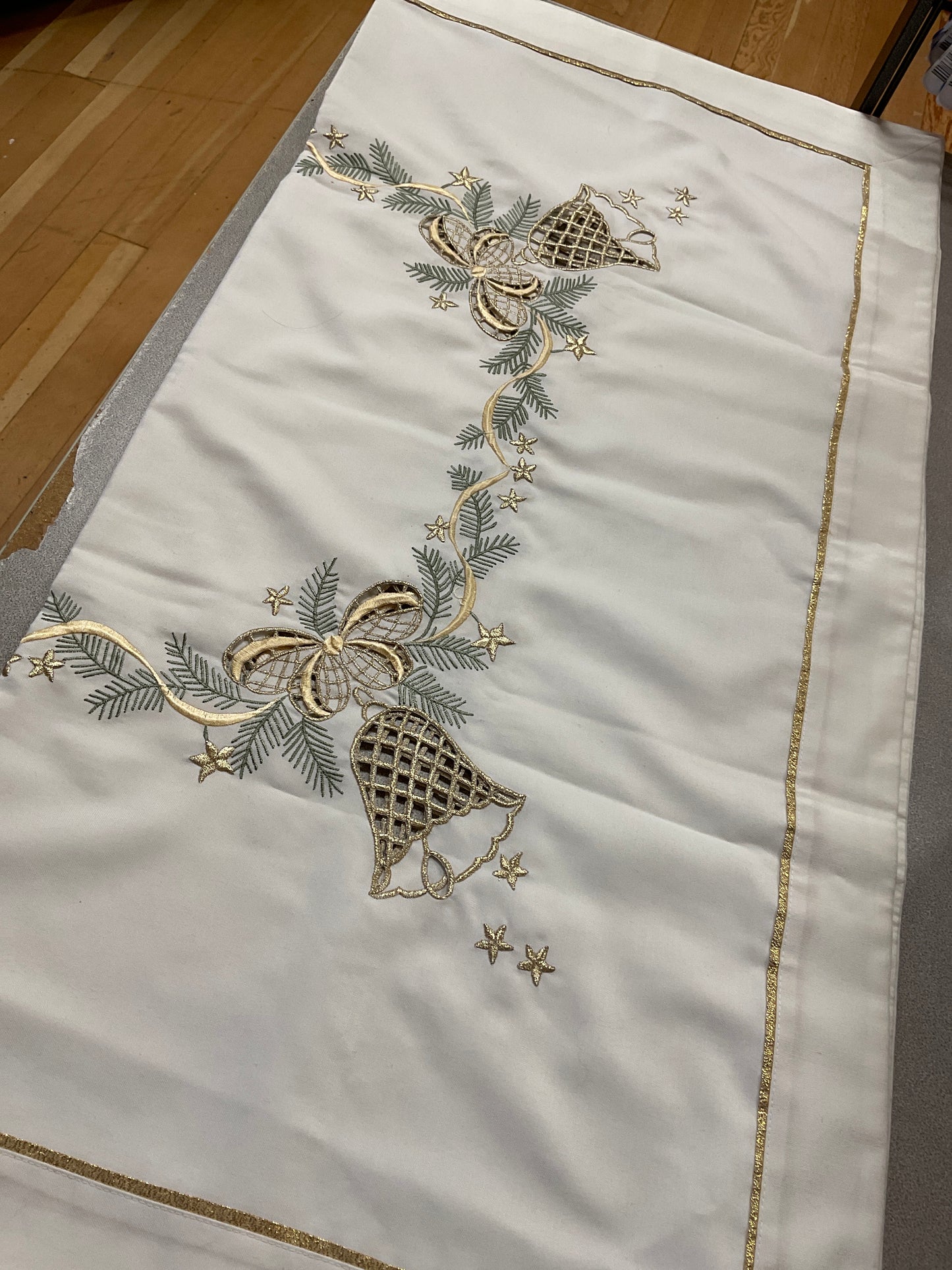 Embroidered Christmas Square Tablecloth