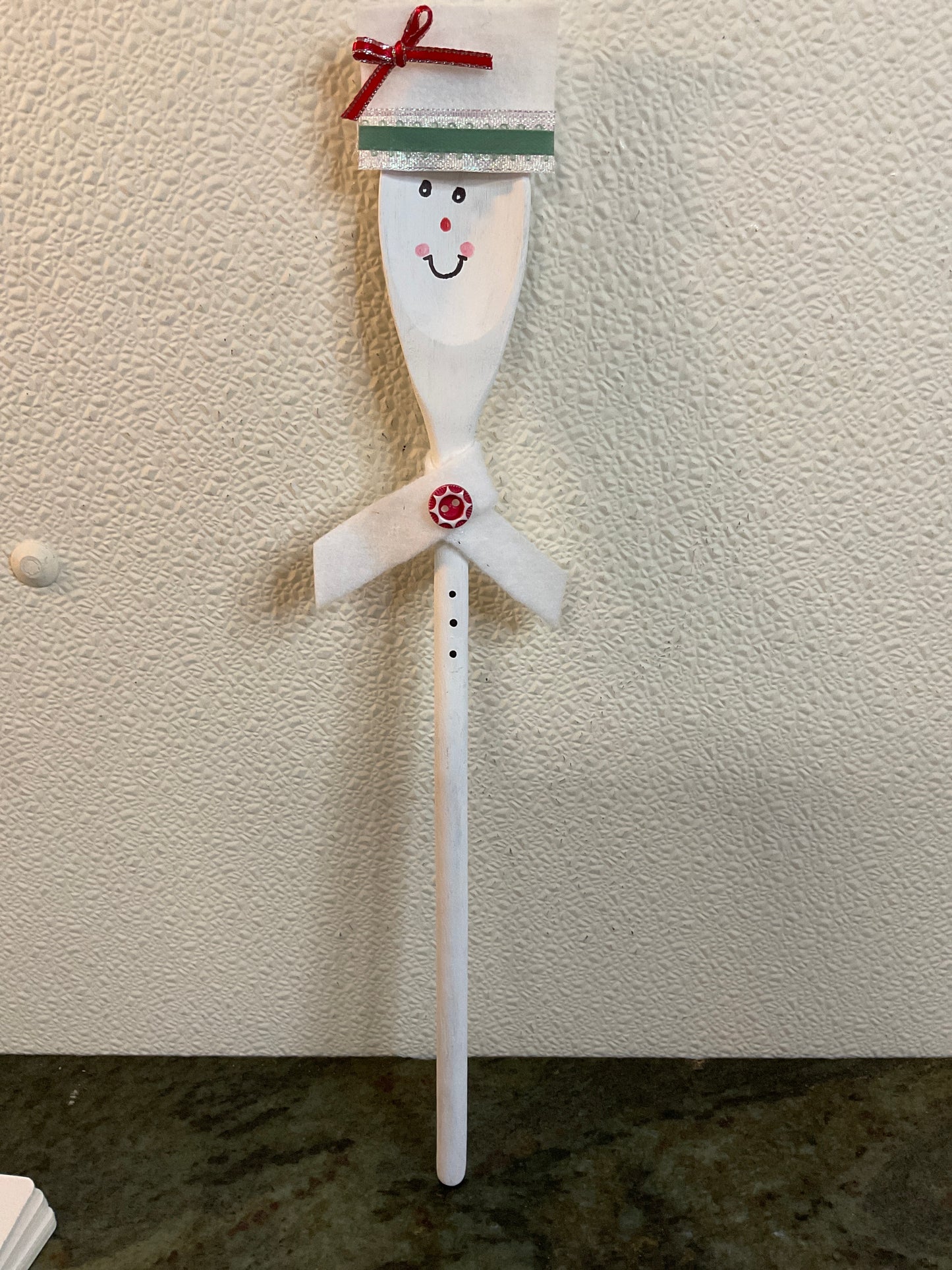 14.5” snowman Wood Spoon