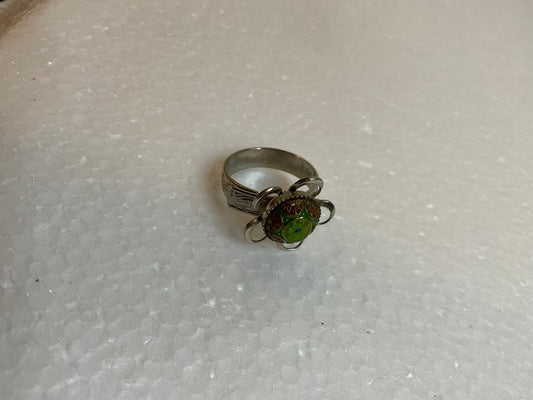 Vintage Painted Gemstone Ring