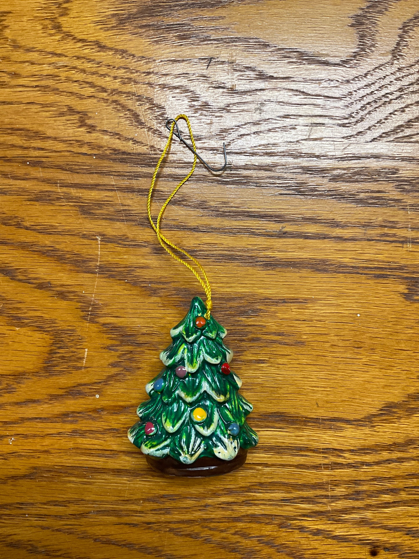 Ceramic Christmas Tree Ornament with Nativity Scene