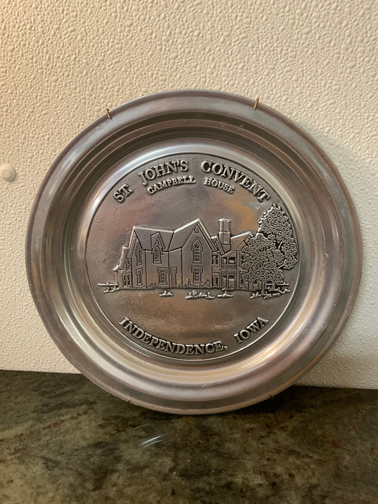 Independence Iowa St. John’s Convent Pewter Plate