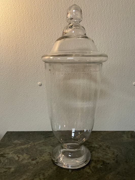 Large Blown Crystal Candy Store Footed Show Jar