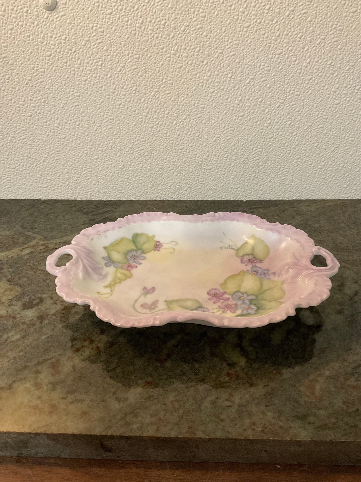 Vintage Floral Glass Dish