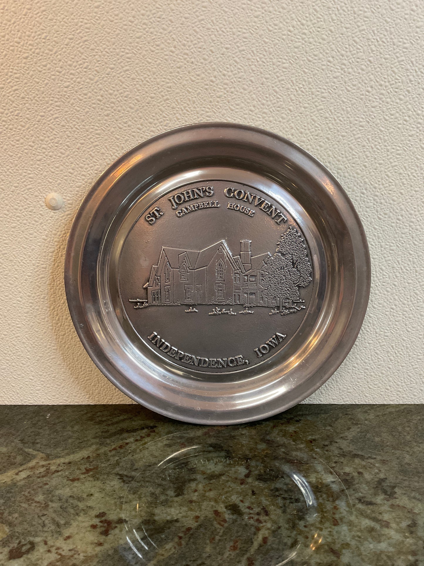 St. John’s Convent Campbell House Independence, IA Pewter Plate