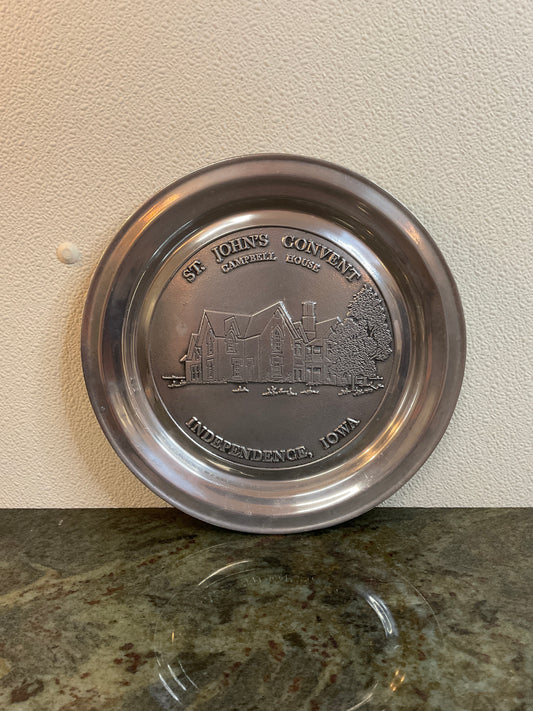 St. John’s Convent Campbell House Independence, IA Pewter Plate