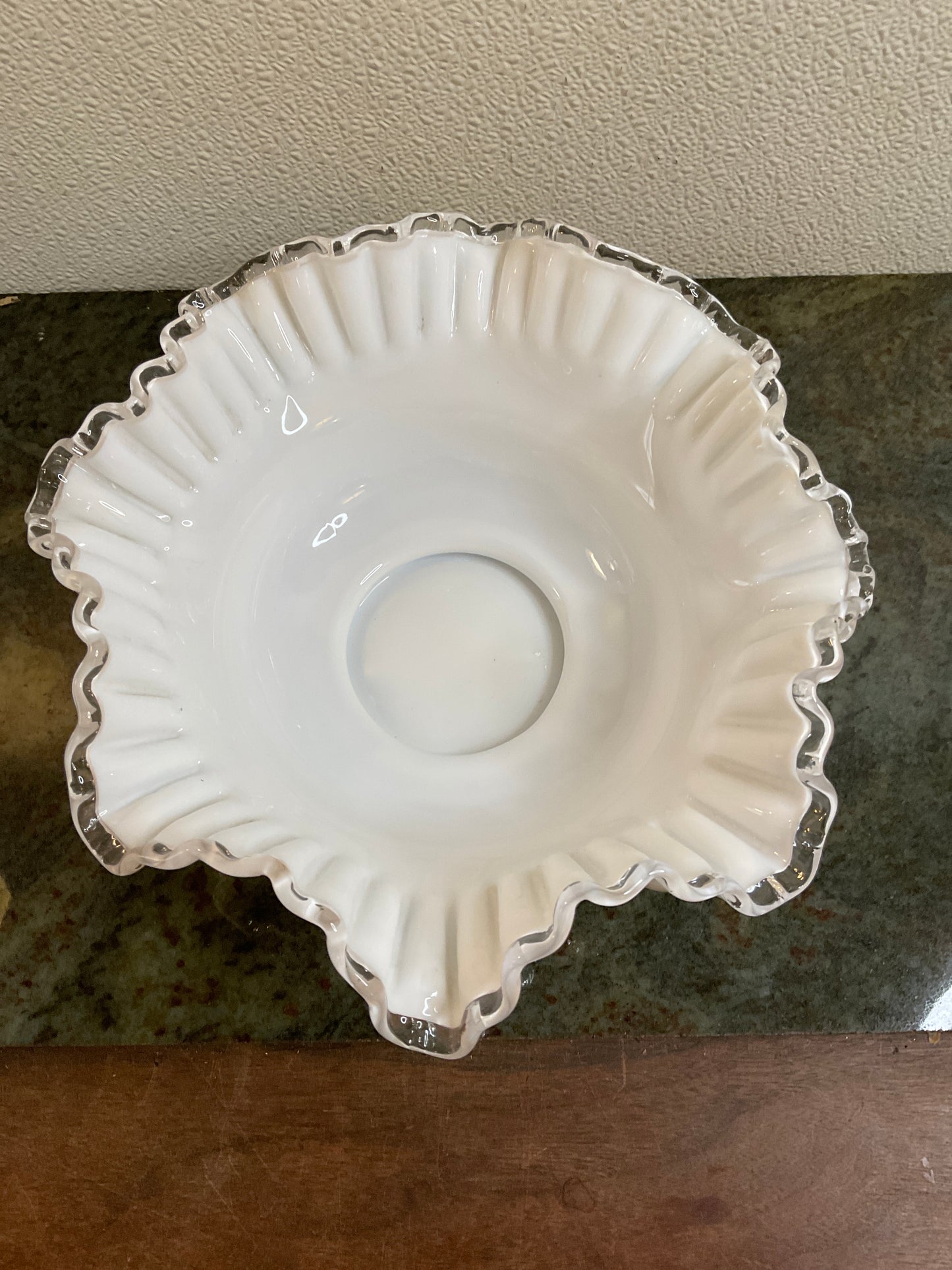 Vintage Fenton White Milk Glass Hobnail Bowl
