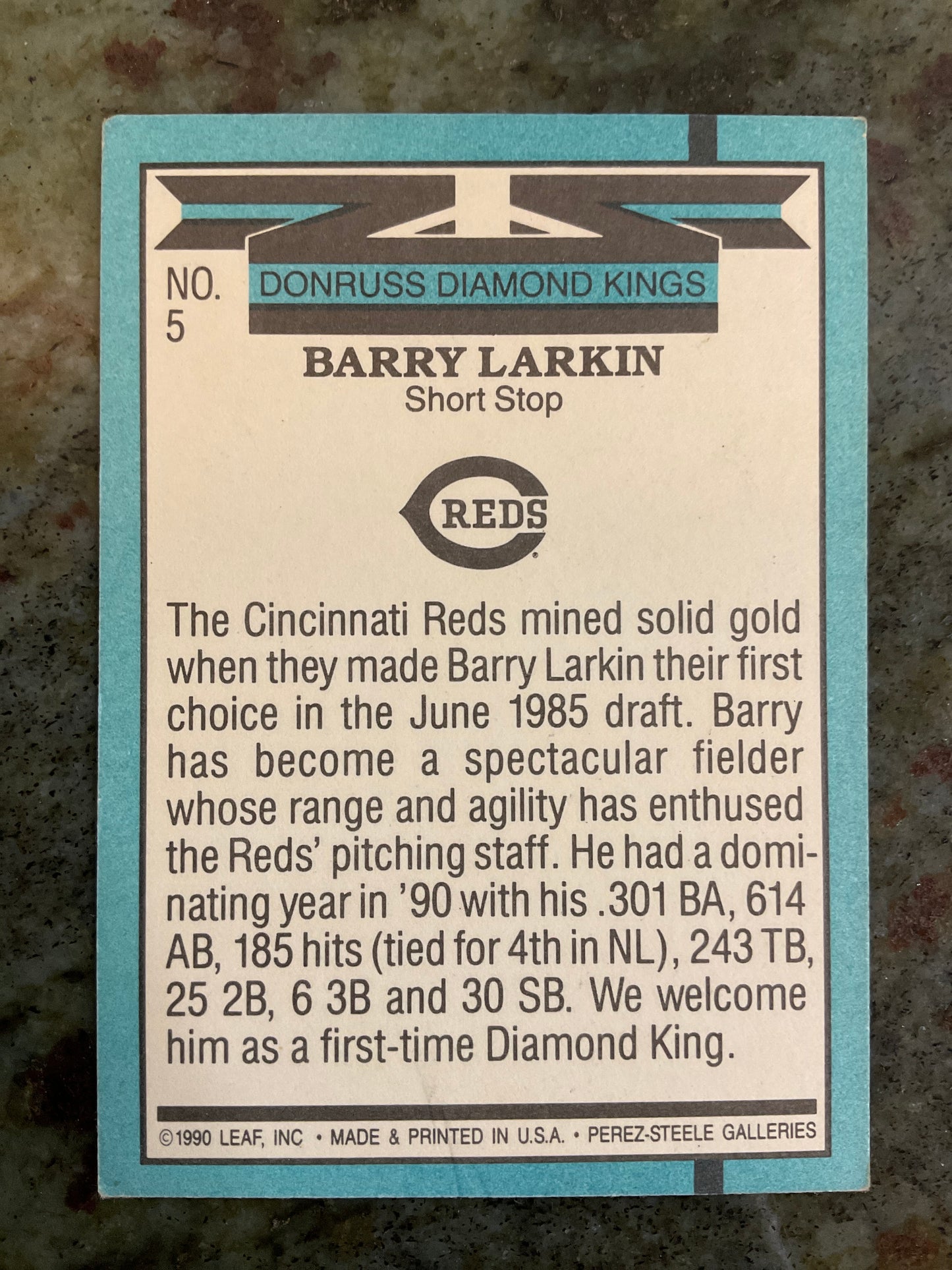 Donruss Diamond Kings 1990 Barry Larkin