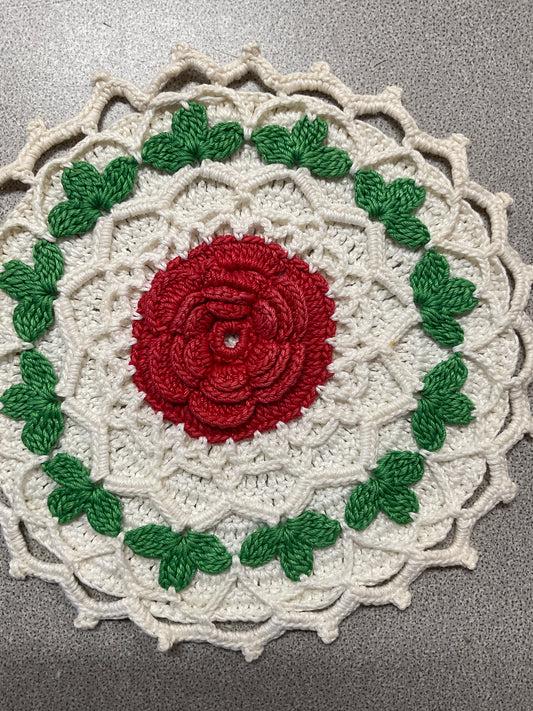 Vintage Crocheted Hot Pad  Doily