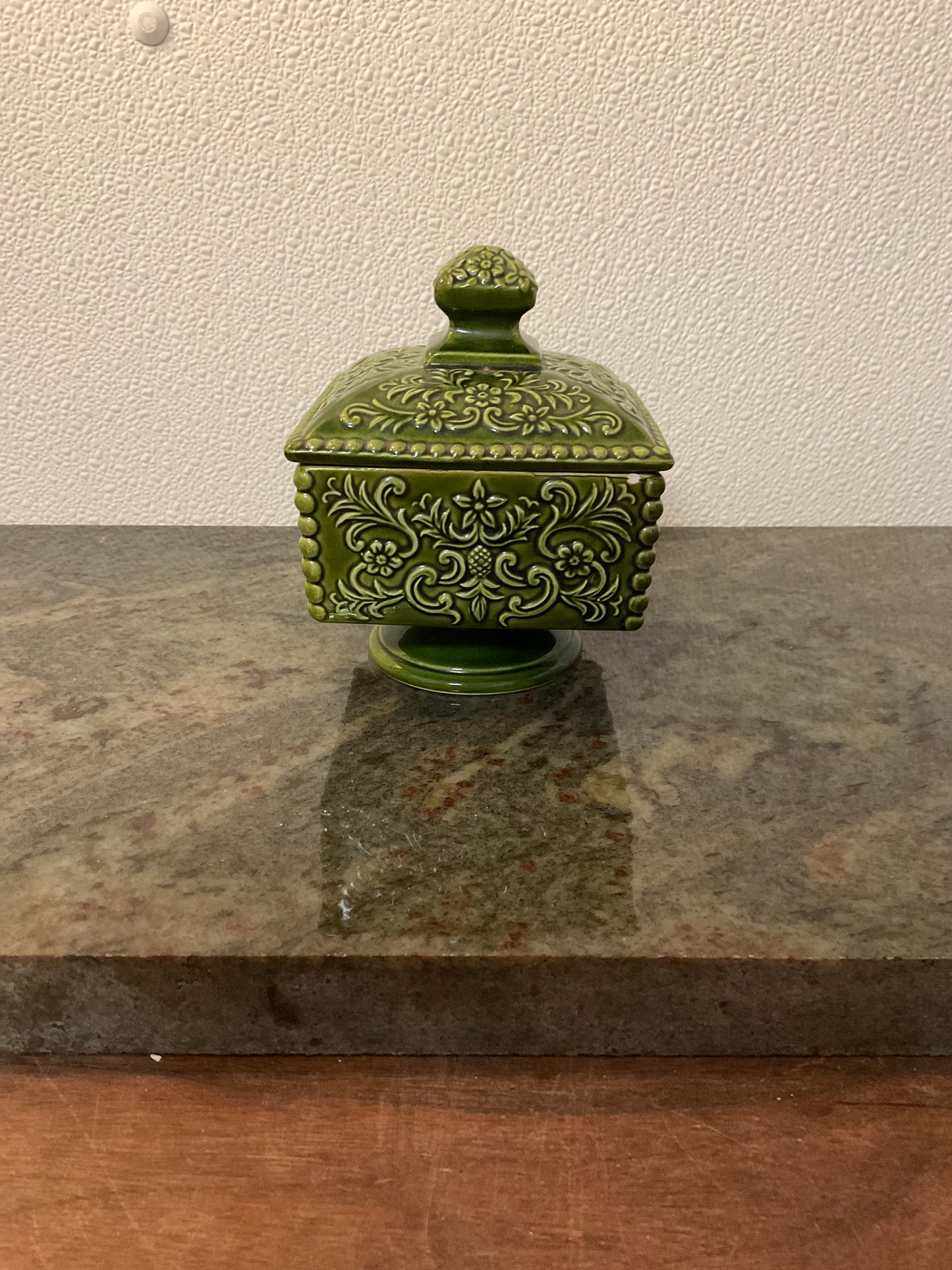 Vintage Green Trinket Box