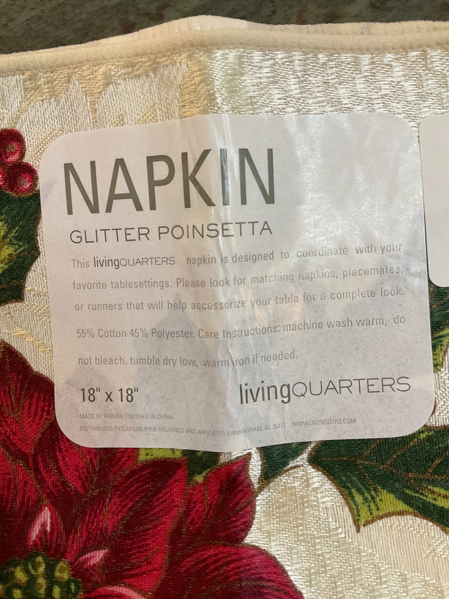 Glitter Poinsettia Napkin