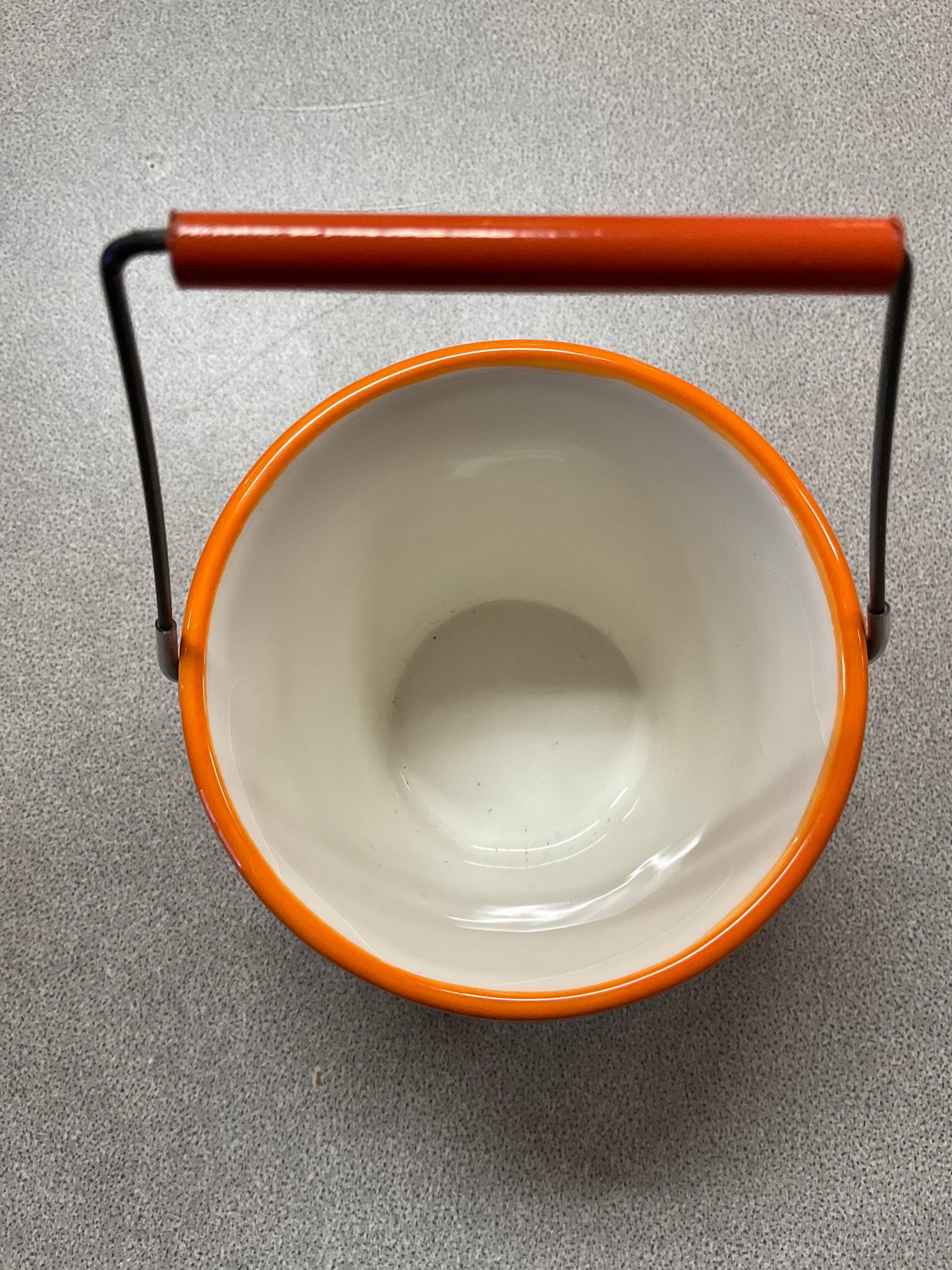 Ceramic Halloween Pail & Black Cat