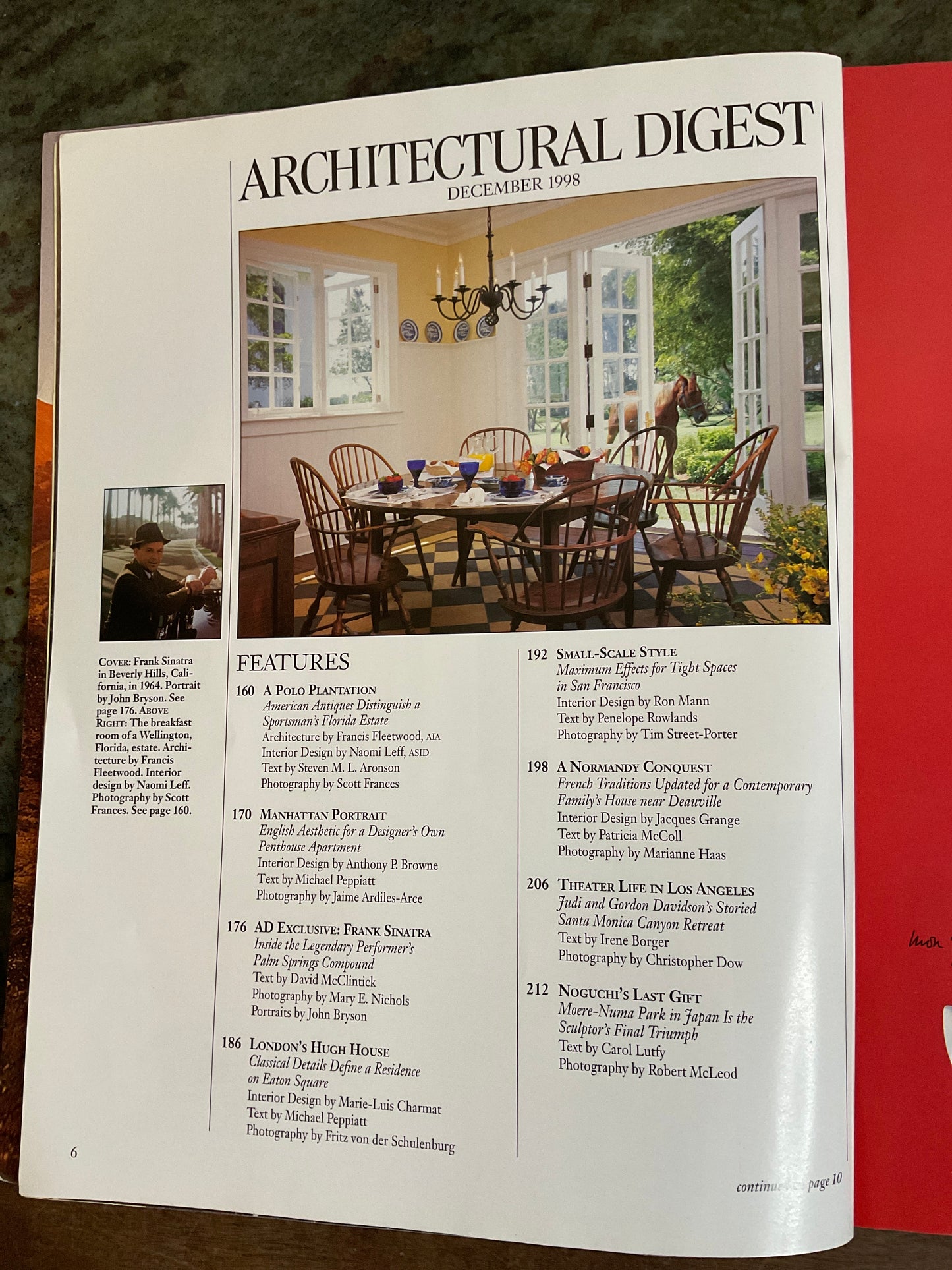 Architectural Digest Magazine December 1998