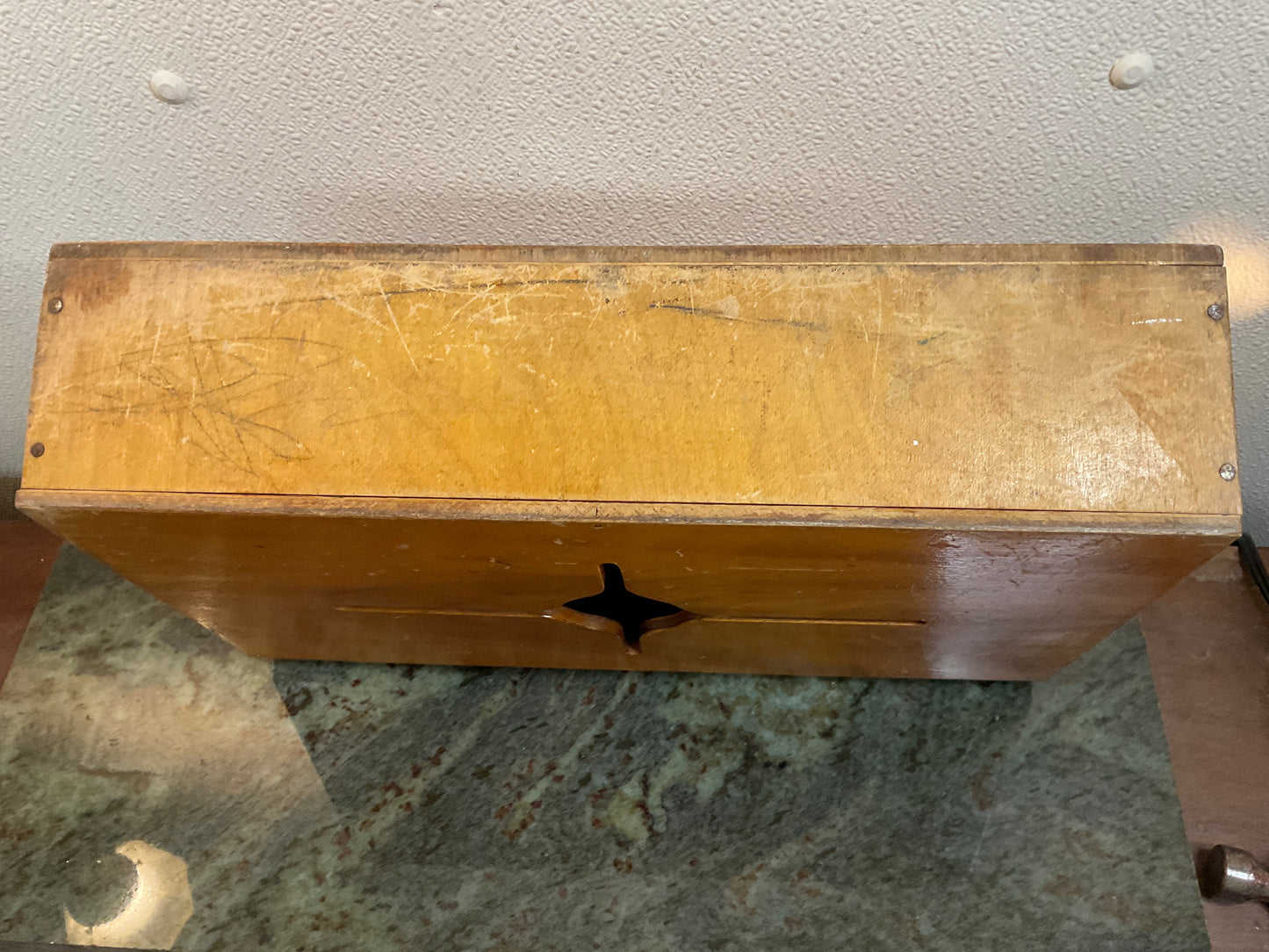 Vtg Wood Magazine Rack