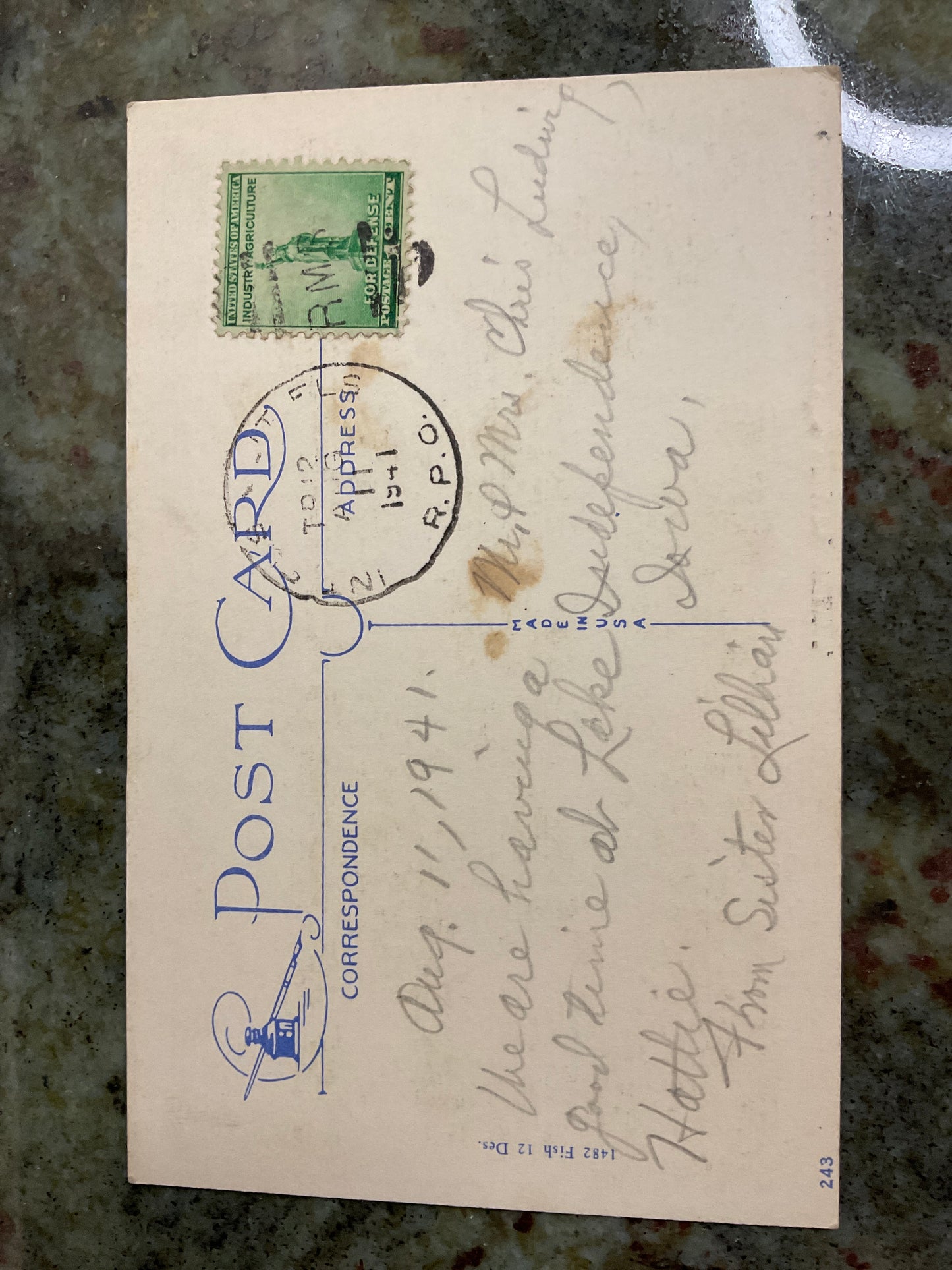 Backus Minnesota Post Card 1941