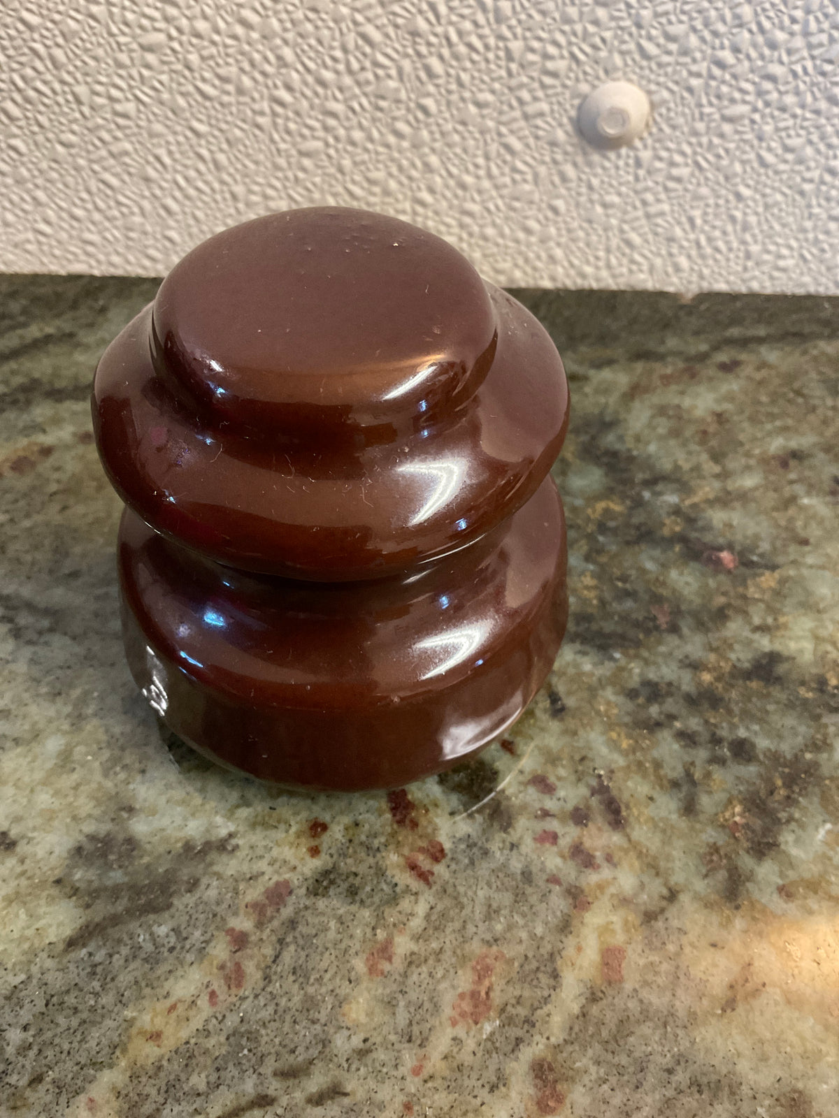 Vintage Brown Ceramic Insultor