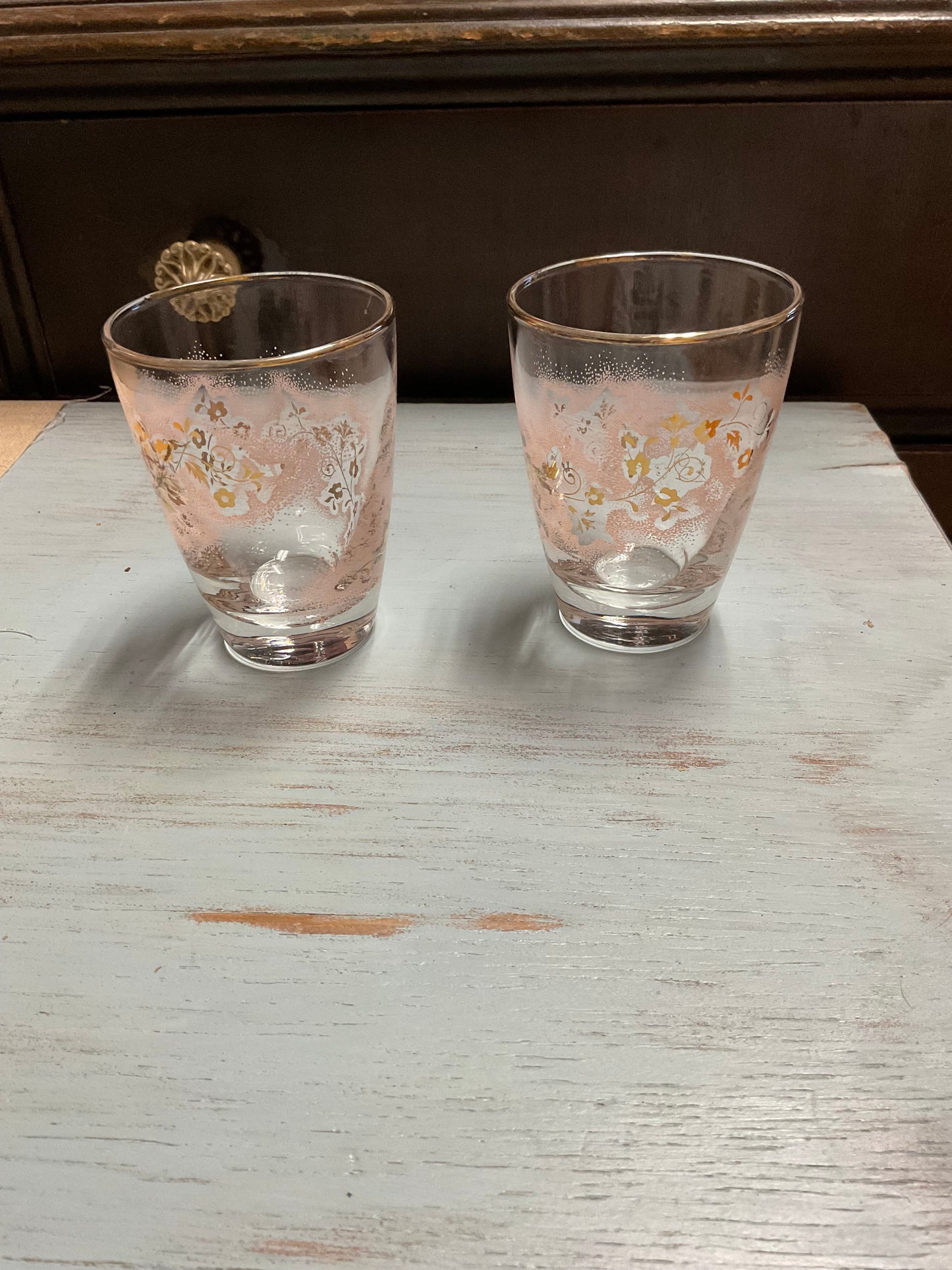 Libbey Pink & Gold Dutchess Tumblers Set of 2