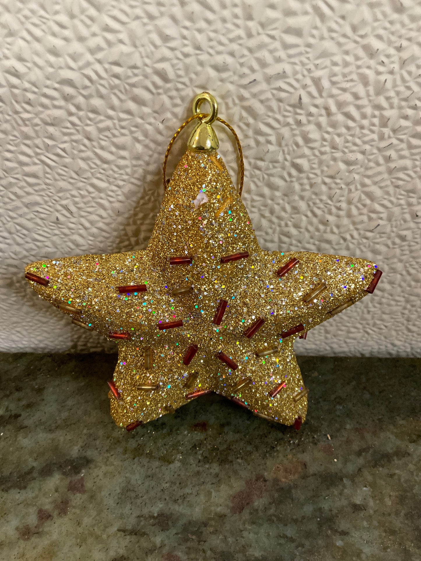 Sparkley Gold Star W/ Sprinkles Ornament