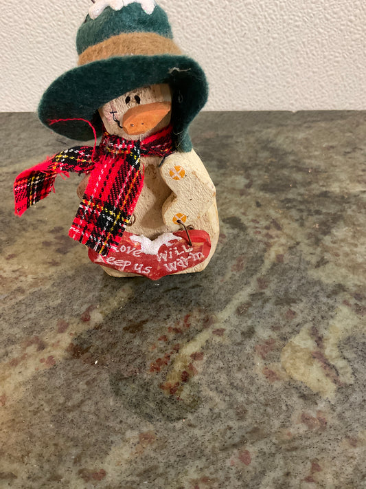 Wooden Snowman  Ornament