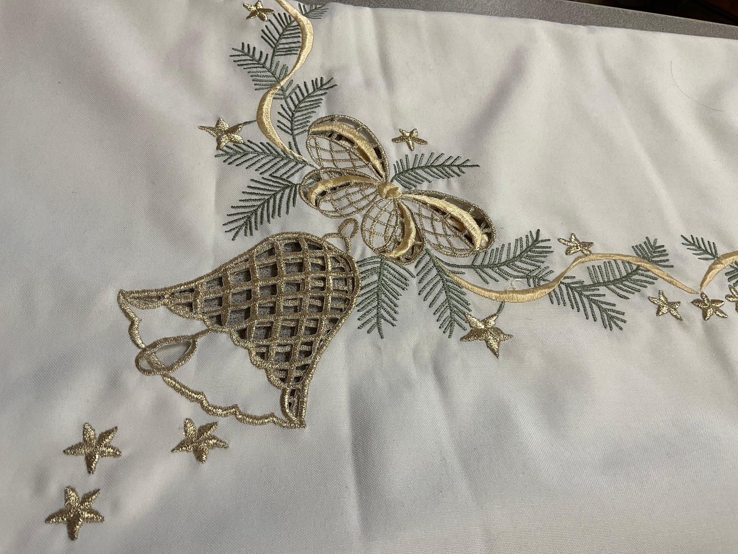 Embroidered Christmas Square Tablecloth