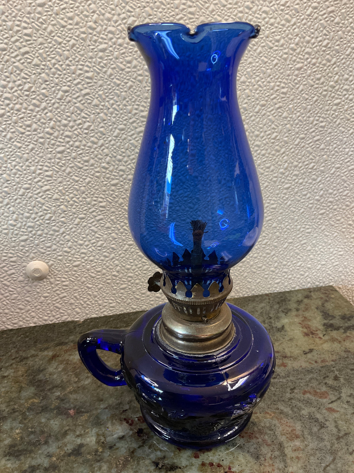 Cobalt Blue Miniature Oil Lamp