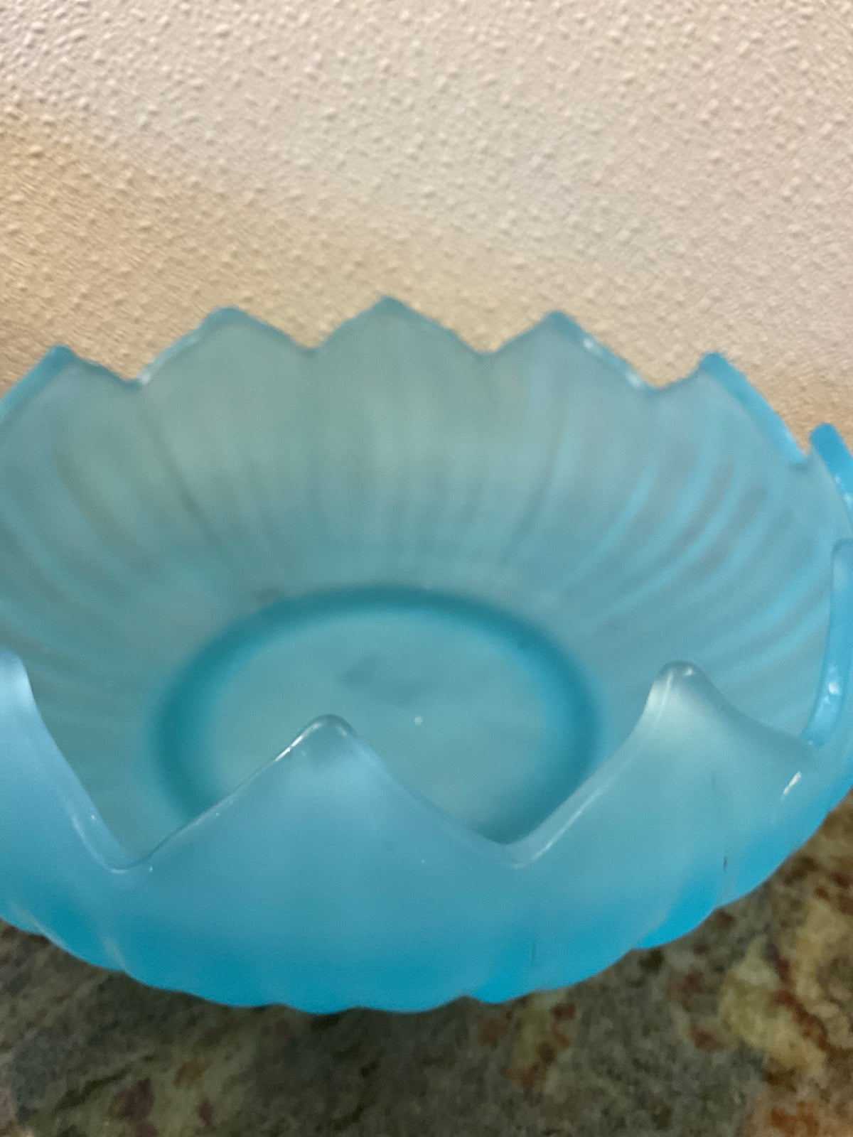 Vintage West Moreland Frosted Blue Glass Bowl