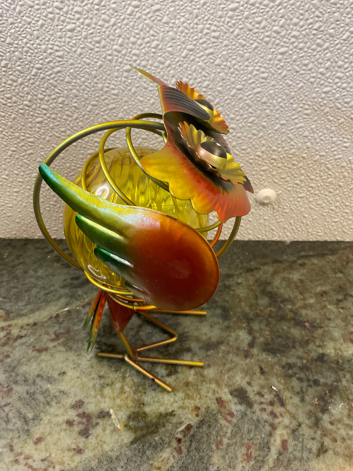 Light up Owl Metal Art Figurine