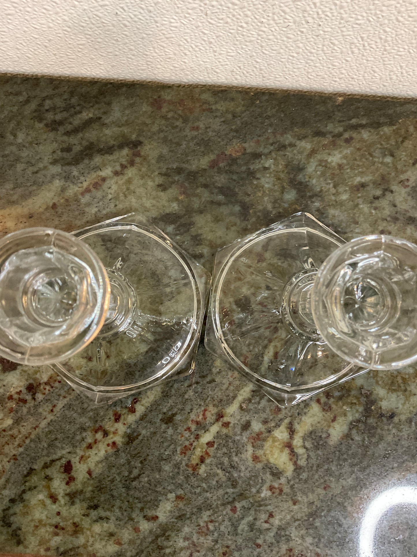 Vintage Crystal  Clear Glass Candlestick Holders