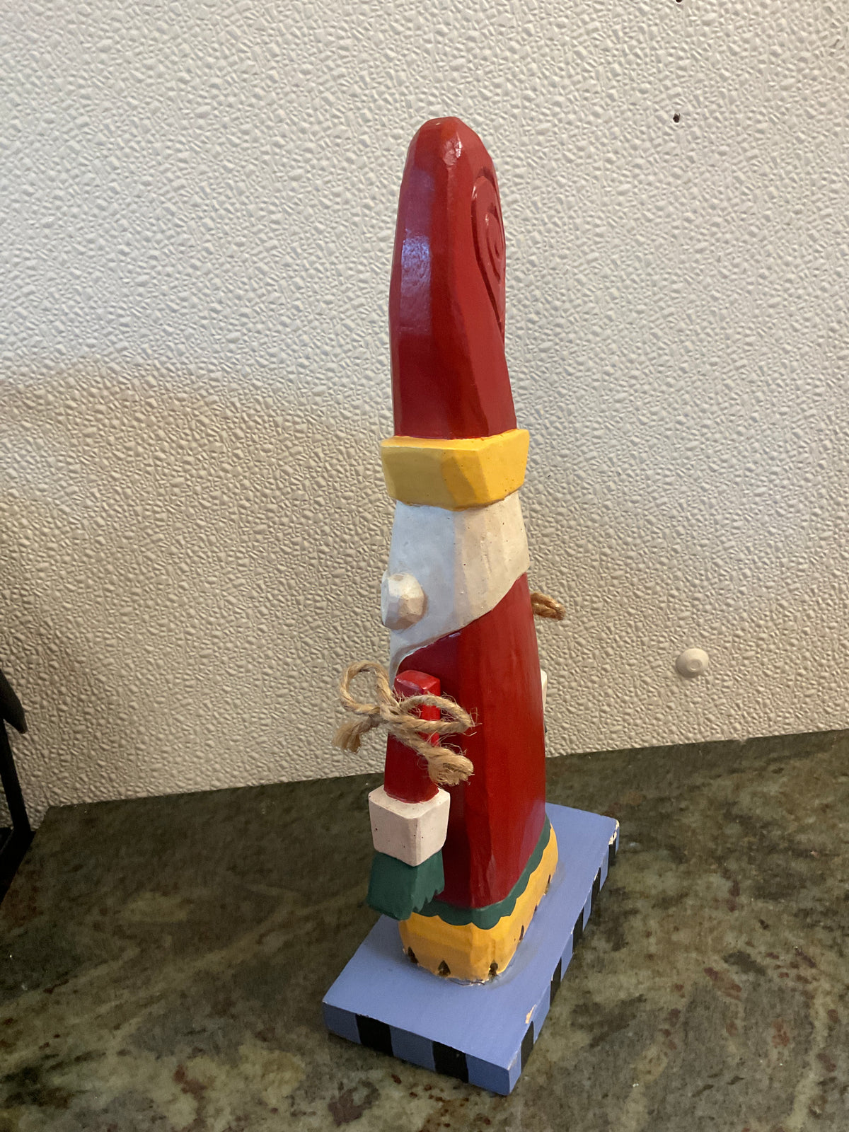 Folk Art Wood Santa With Swinging Arms