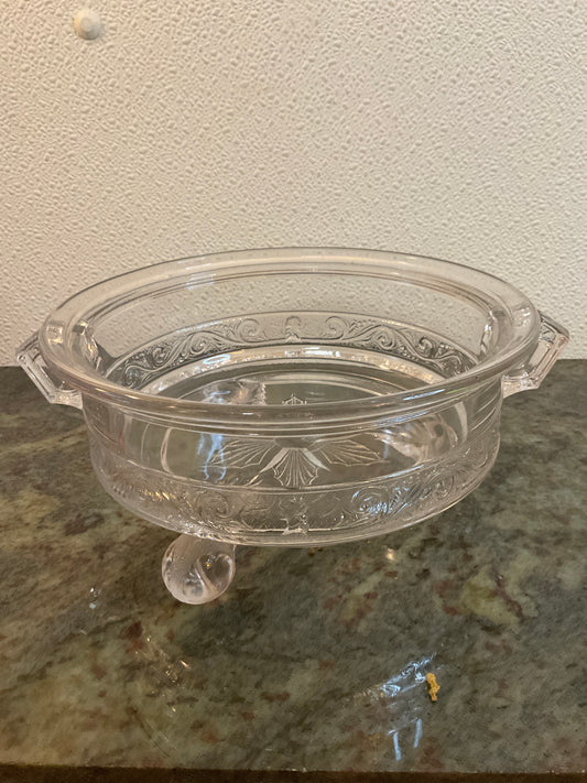 Vintage Pressed Glass Footed Bowl