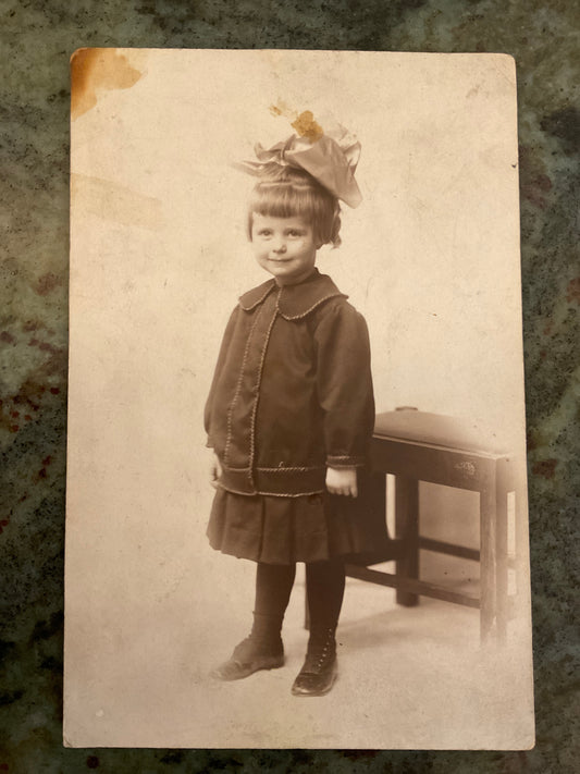 Antique Portrait Young Child 1900 Fashion