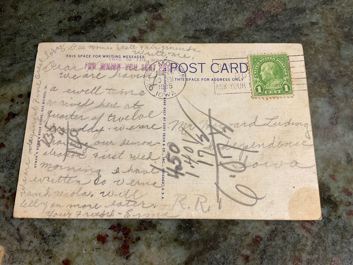 Wallace Farm & IA Homestead 1935 Post Card