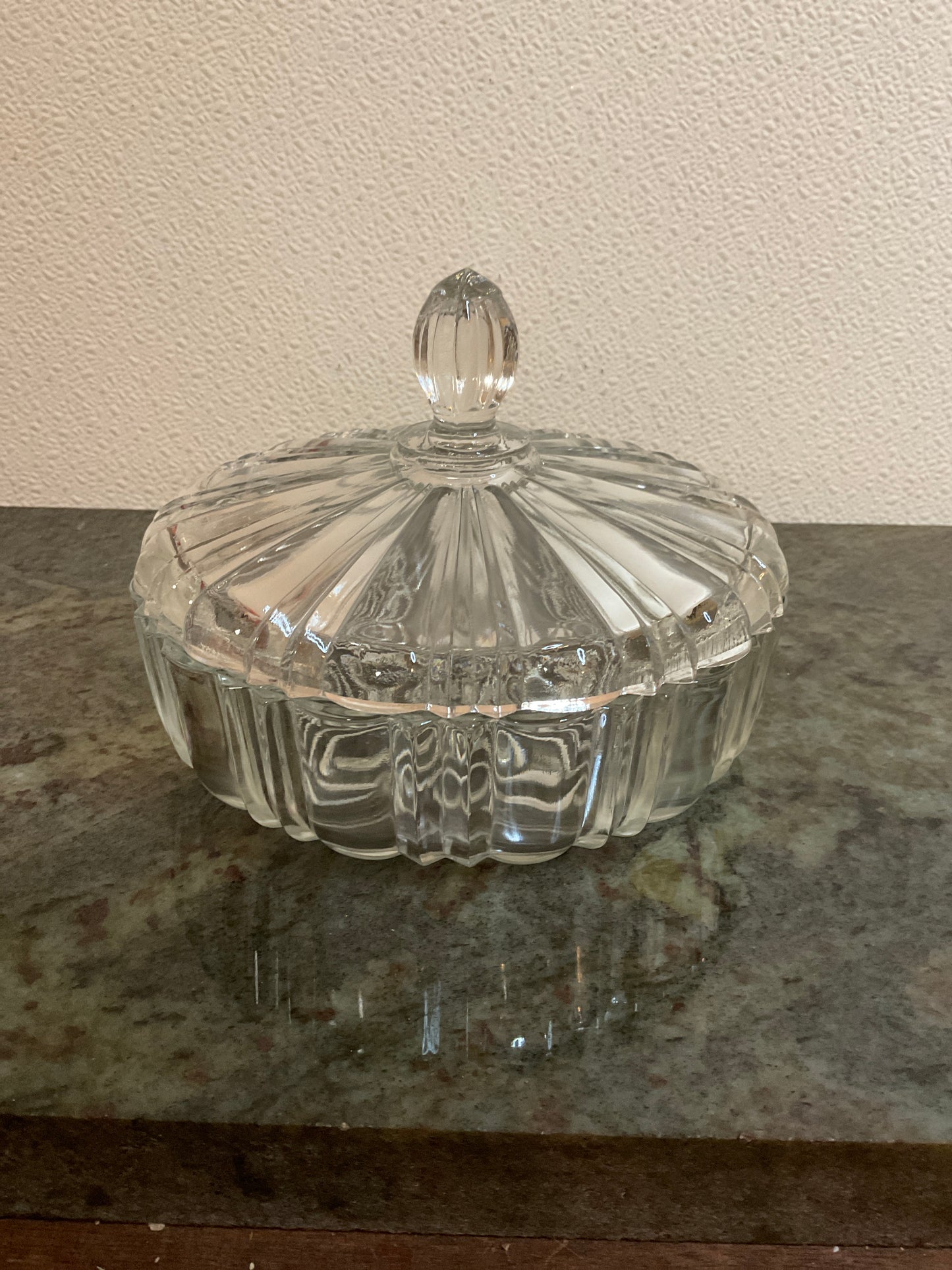 Vintage Anchor Hocking Candy Dish with Lid 7”