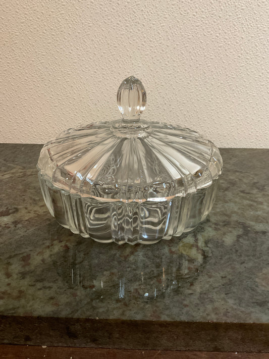 Vintage Anchor Hocking Candy Dish with Lid 7”