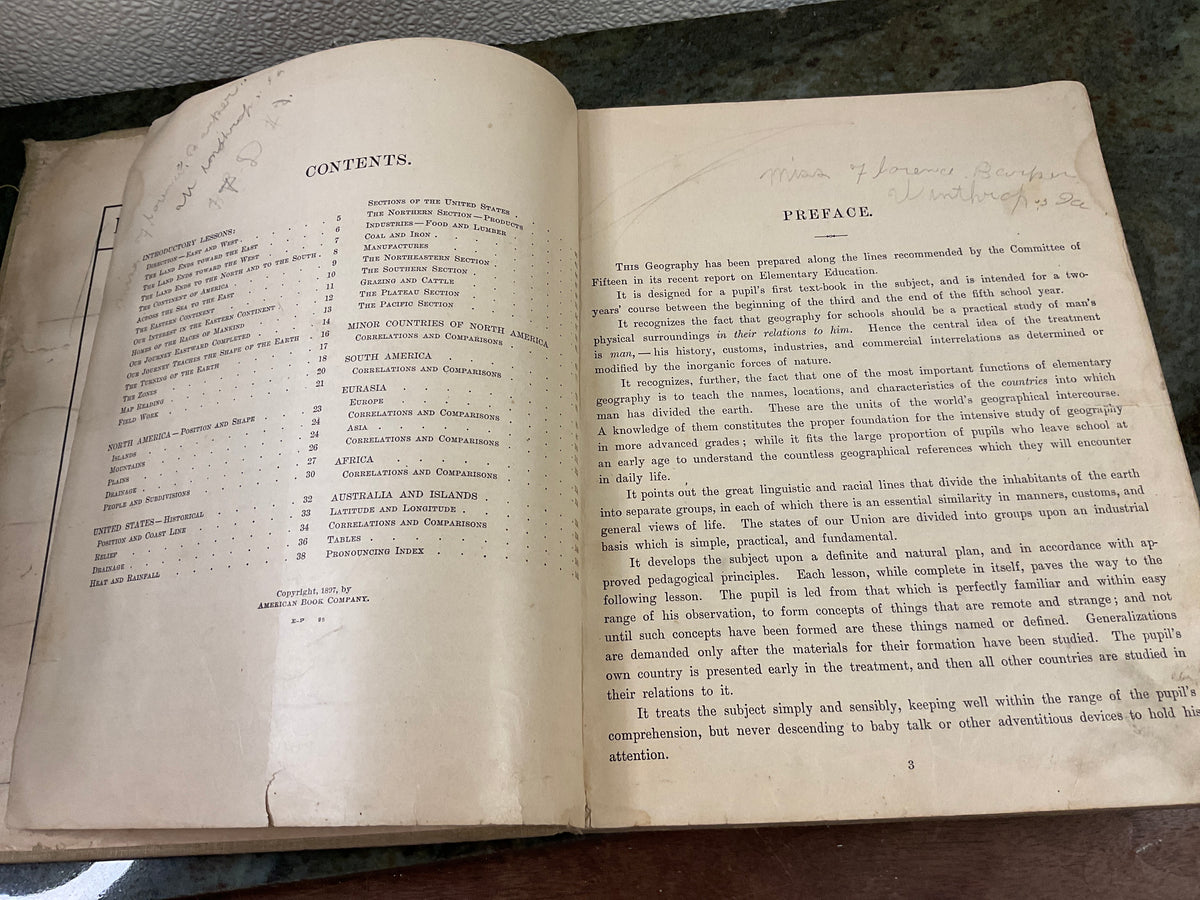 Antique 1897 Natural Elementary Geography