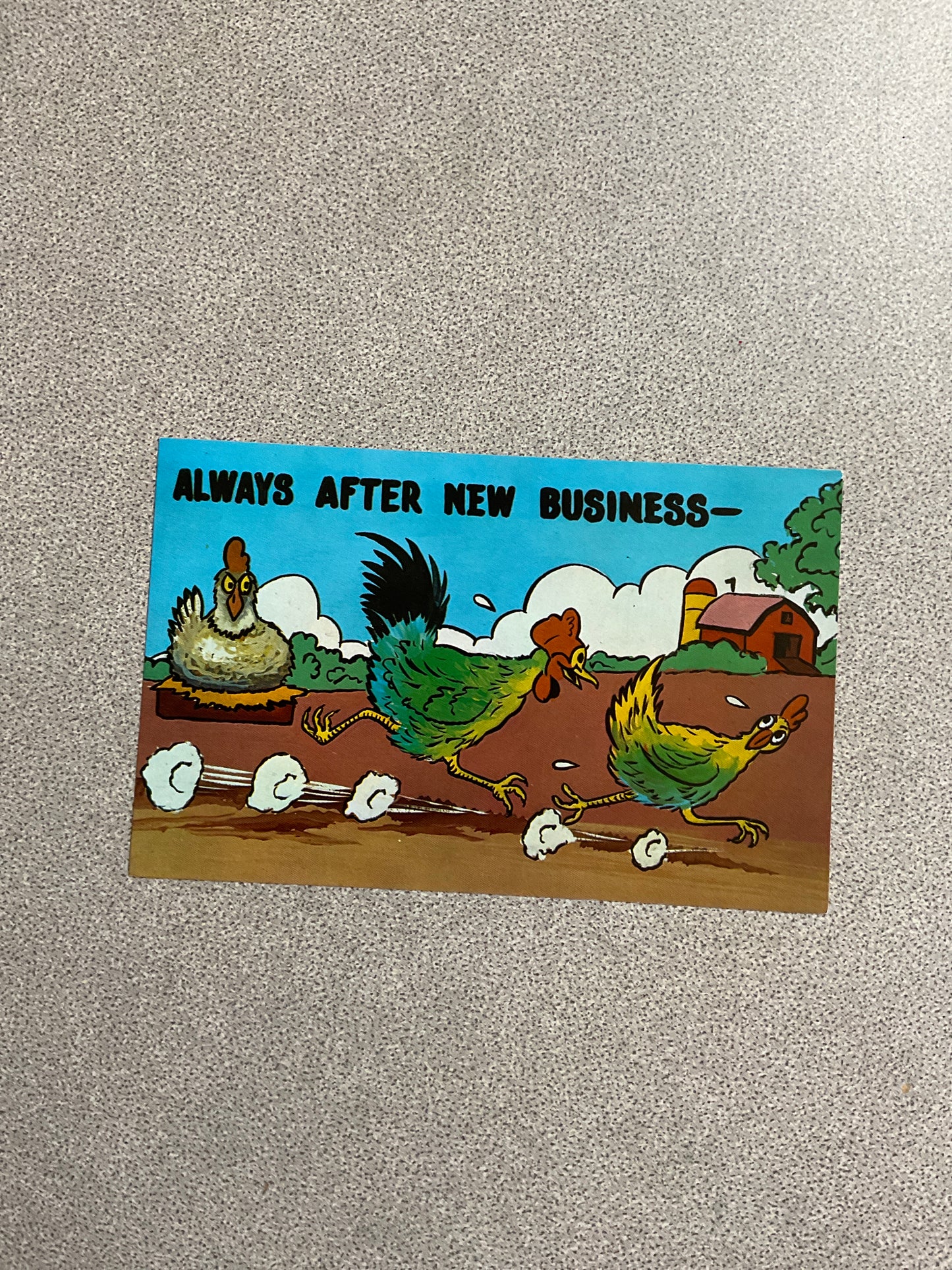 Vintage Post Card “Always After New Business”