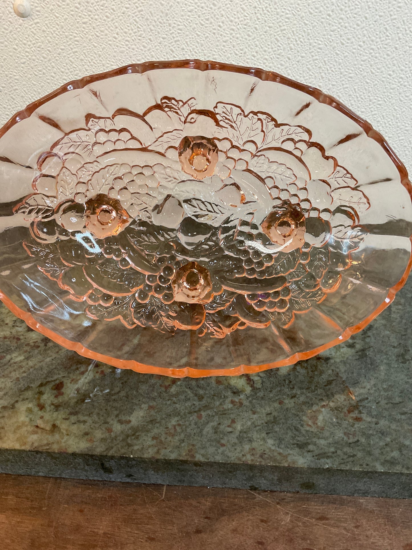 Indiana Glass Oval Four Footed Fruitbowl