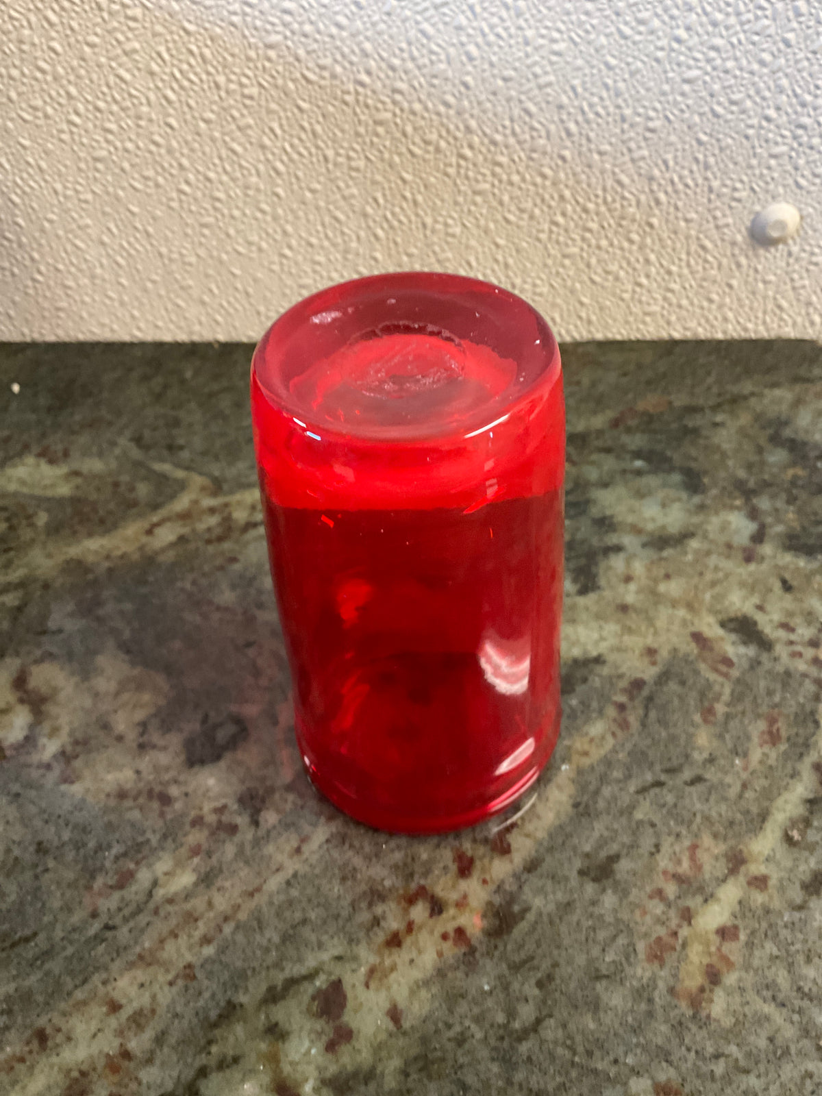 Vintage Hand Blown Red Glass Cup