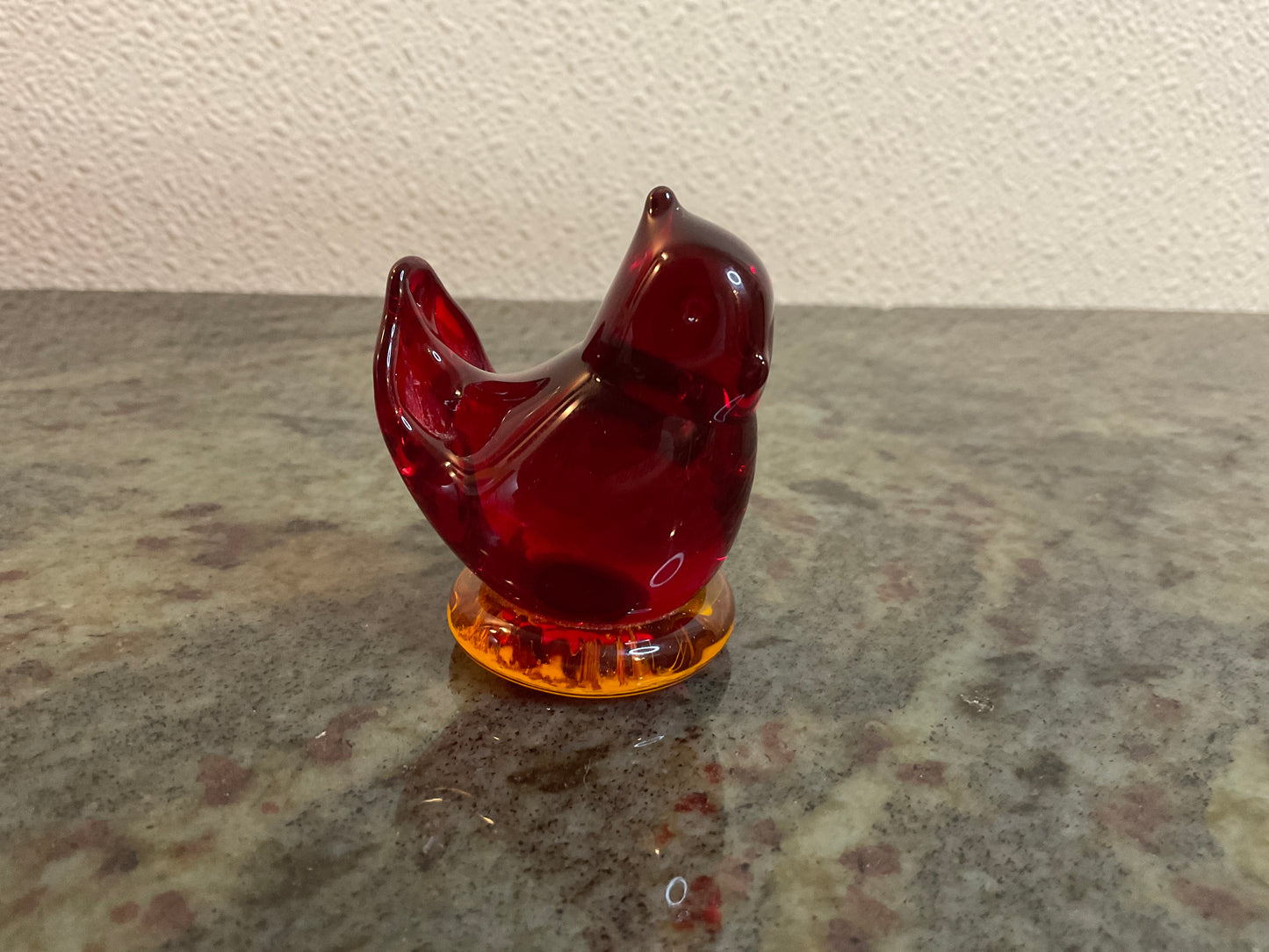 Amberina Titan Art Glass Cardinal Of Love