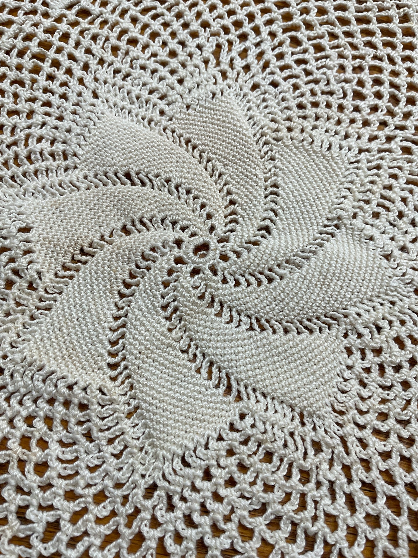 Swirling Star Crocheted Doily 14”