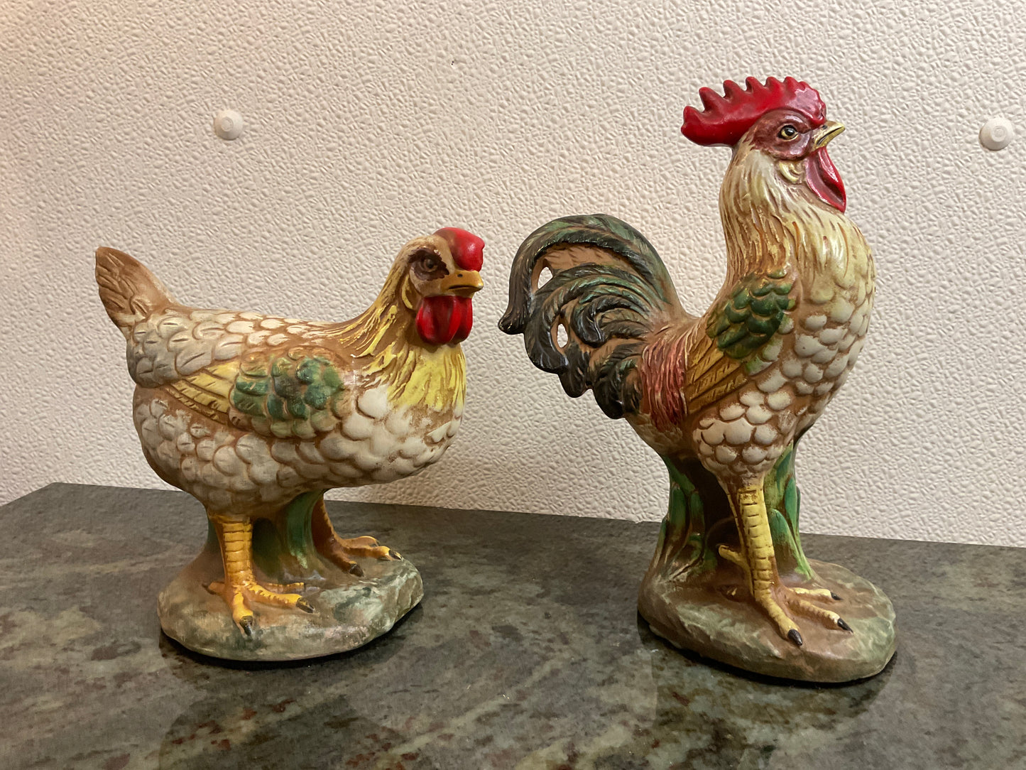 Ceramic Hen & Rooster Set of 2
