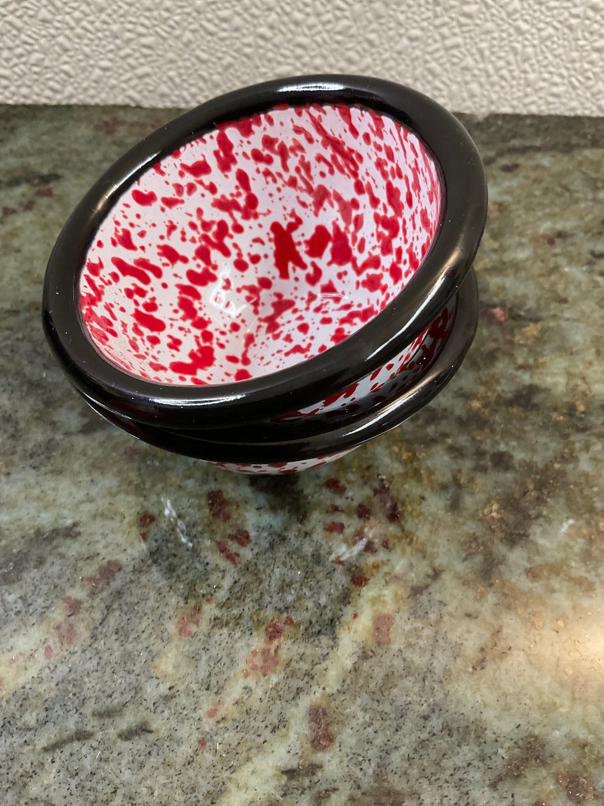 Red and White Spatterware Bowls
