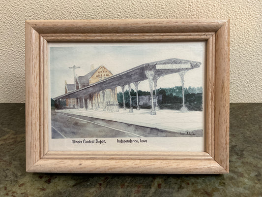 Illinois Central Depot Framed Card