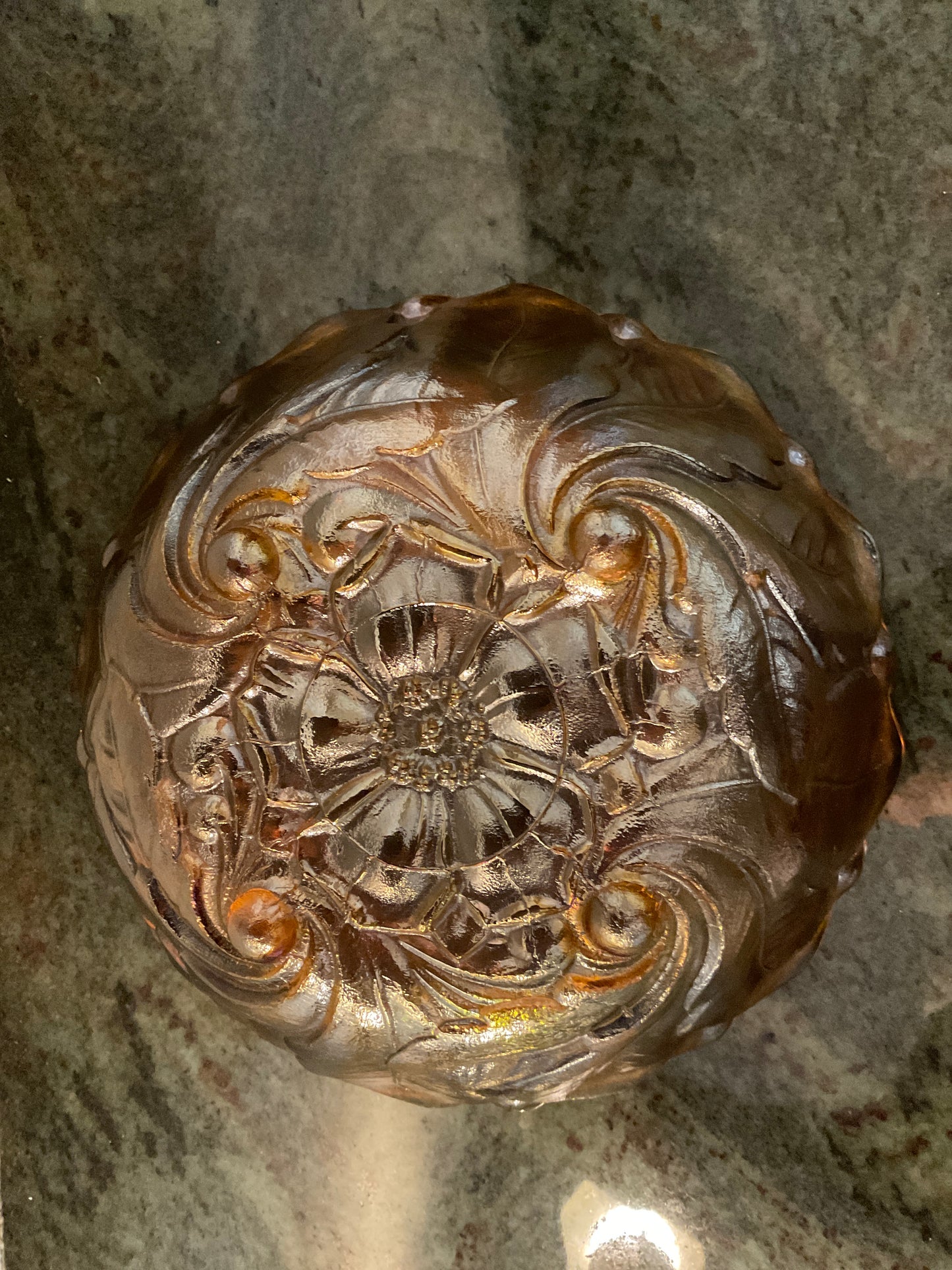 Indiana Glass ‘Wild Rose’ Oval Bowl w/4 Feet